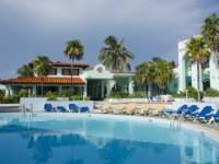 Panoramic hotel & pool view