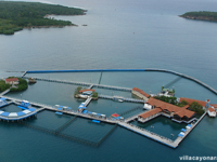 Aquarium & villa panoramic aereal view