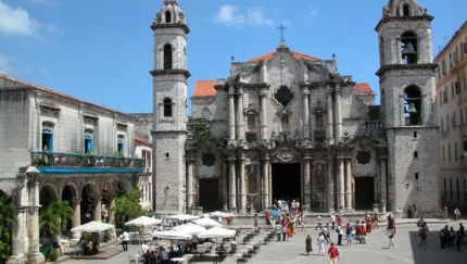Cathedral Square of Havana panoramic view