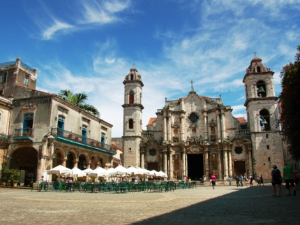 The Cathedral of Havana panoramic view