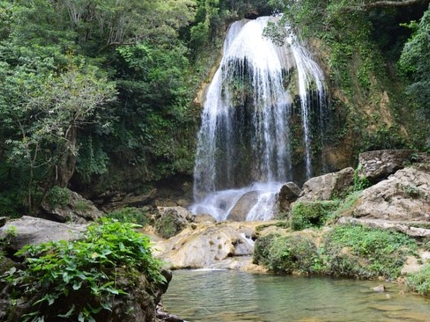 Soroa waterfall panoramic view
