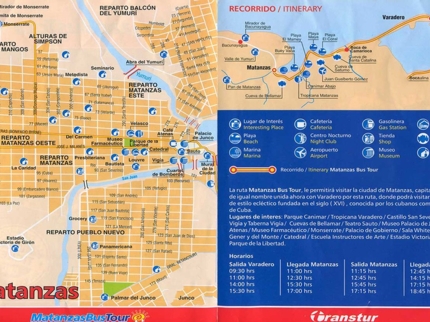 Matanzas bus tour map