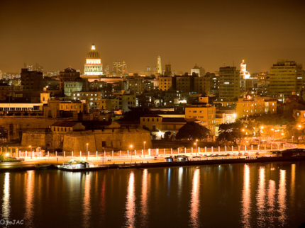 Havana city, panoramic view, "Havana Bay at night" Bike Tour